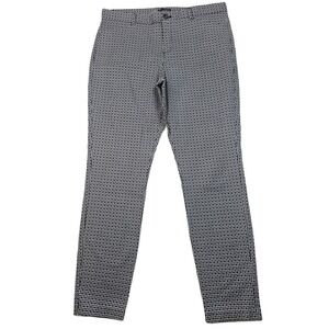 Gap Slim City Geometric Pants Womens 12‎ Black White Cotton Stretch